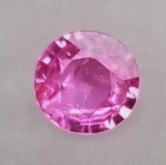 Neon Pink Sapphire 5.3 MM Round September Birthstone for Jewellery