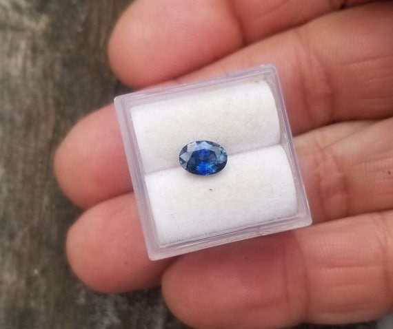 Natural Peacock Blue Green Sapphire Oval Calibrated September Birthstone Gift for Her, Free Shipping to North America