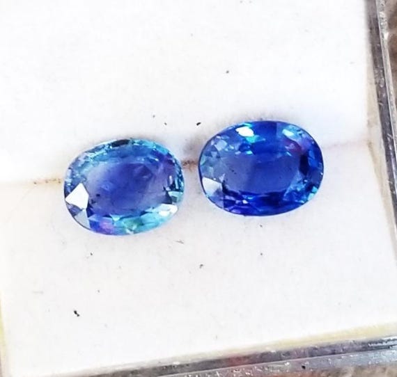 Fine Color Blue Sapphire Oval Pair for Earrings Gift, September Gemstone