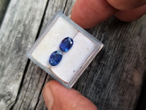 Ceylon Blue Sapphire Pair for Earrings, September Birthstone for Fine Jewelry, Natural Ceylon 7x5 mmOval Blue Sapphires