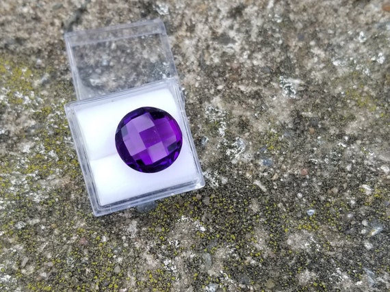 Amethyst Checkerboard 14 MM Round Shape