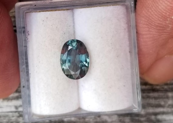 Australian Teal Oval Sapphire Engagement Ring, Anniversary Jewelry for September Birthday, Unique September Gemstone, Free Shipping to USA