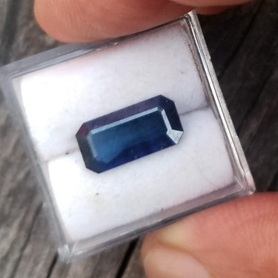 Indigo Blue Sapphire Emerald Cut September Birthstone for Jewelry