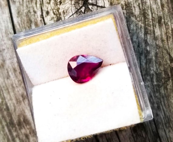 Ruby Pear Shape Over 1 Carat for Engagement Ring, July Birthstone for Anniversary Gift for Her , Free Shipping to United States