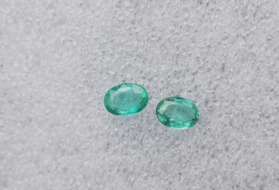 Brazilian Emerald 7x5mm Pair for Earrings, May Birthstone for Birthday Gift , Free Shipping to North America, Calibrated Size Emeralds