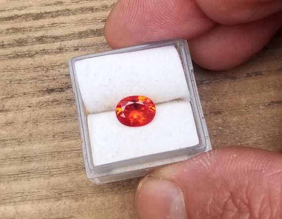 Neon Orange Sapphire for Custom Anniversary Jewelry Gift for her. Free Shipping to USA