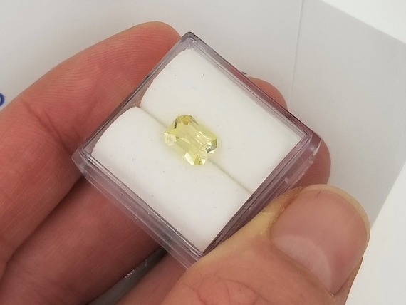 Radiant Emerald Cut Yellow Sapphire for Custom Jewelry, September Birthstone for Anniversary Wedding