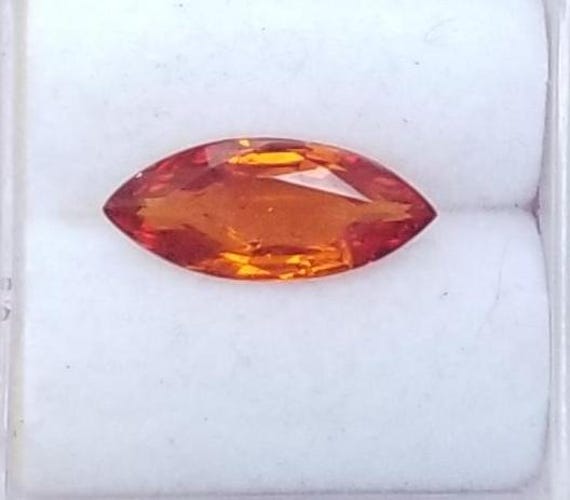 Spessartite Garnet, Marquise Orange Gemstone, January Birthstone