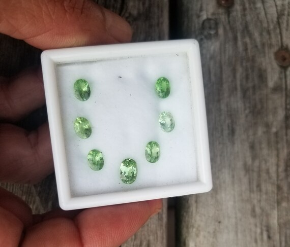 Merelani Mint Green Garnet January Birthstones for Custom Necklace, January Birthstone for Jewelry, Mint Color Oval Garnets