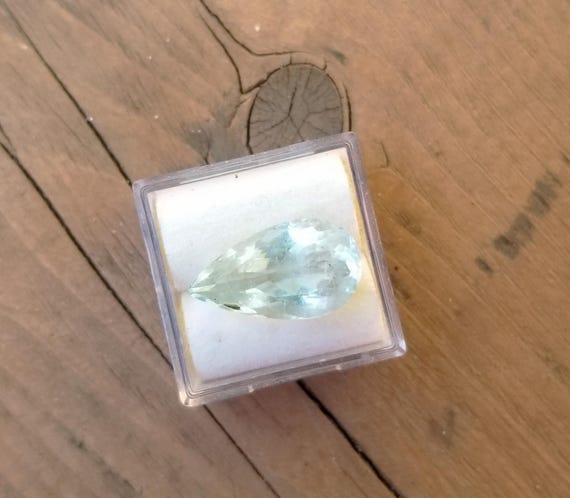 Mint Blue Aquamarine Pear Shape  March Birthstone for Jewelry Pendant Gift for Her, Free Shipping