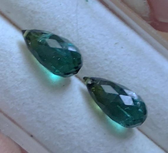 Briolette Green Tourmaline Pair 10x4.8MM for Earrings