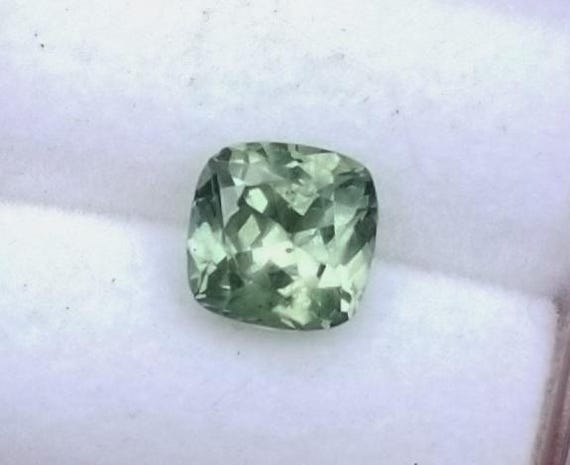 Mint Sapphire 6.2 MM Square Cushion Precision Cut Gemstone 1.31 Cts September Birth