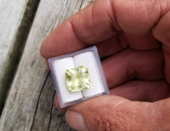 Square Yellow Beryl Gemstone for Unique Pendant, One kind of Cut for Custom Jewelry Gift for Her , Free Shipping to North America