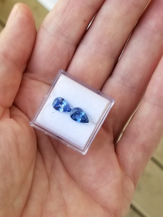 Blue Sapphire Pair 2cts tw Pear Shape