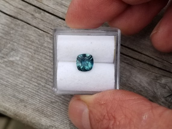 Teal Blue Green Sapphire 65 x 6.4 MM Cushion