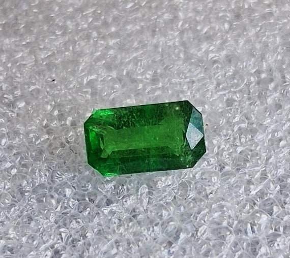 Natural Green Garnet Emerald Cut Shape 10.5x6mm , January Birthstone for Jewelry