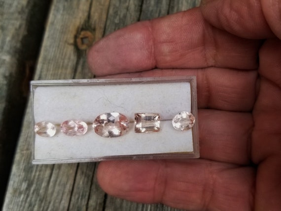Natural  Loose Morganites 6.63 Cts for Jewellery Different Sizes and Shapes