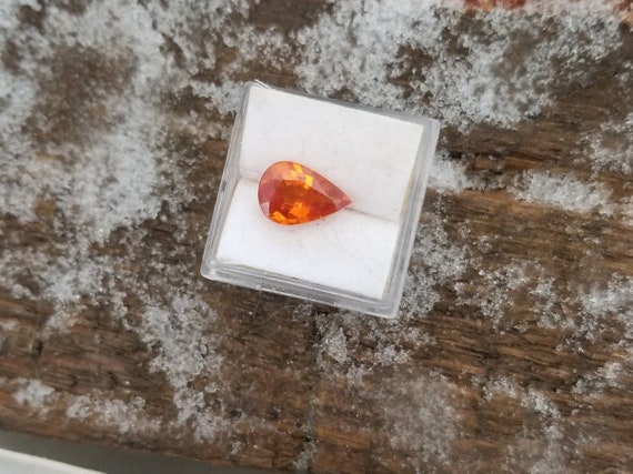 Mandarin Spessartite Garnet 11.4x7.5 MM Pear Shape 3.20 Cts January Birthstone