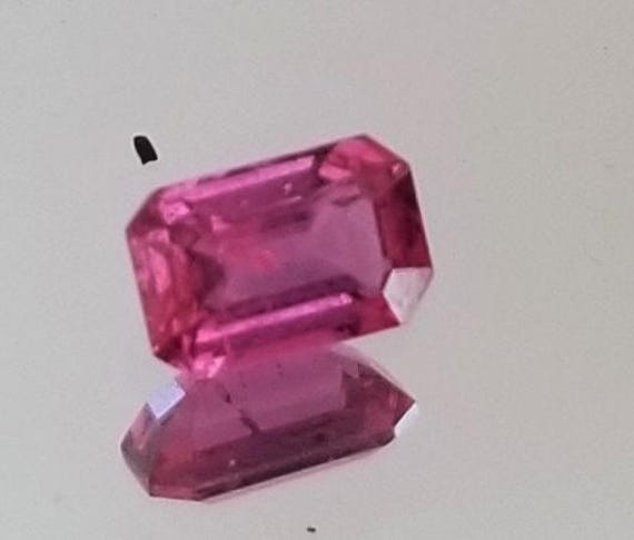 Pink Purple Sapphire 7.4 x 4.7mm Emerald Cut
