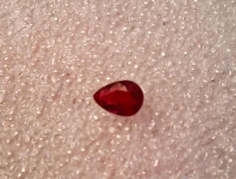 Deep Red Ruby Pear Shape, July Birthstone for Jewelry image 5