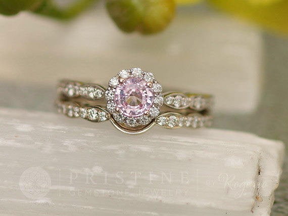 Handmade Engagement Pink Sapphire Ring Gift for Her Anniversary Special Day