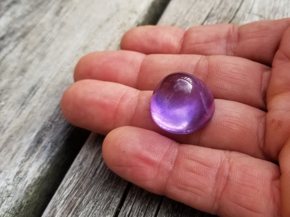 Amethyst Cabochon Round Shape February Birthstone for Pendant, Free Shipping to North America