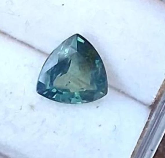 Blue Green Sapphire 7 MM Triangle Shape No Heat Treatment
