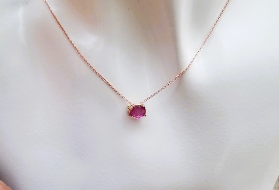 July Birthstone for Anniversary Gift, Oval Pink Red Ruby for Special Day, Free Shipping to United States
