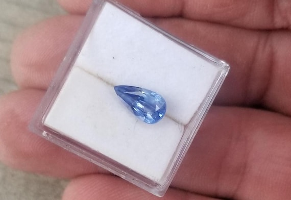 Ceylon Tear Drop Shape Blue Sapphire for Anniversary Jewelry for Her, Free Shipping to USA