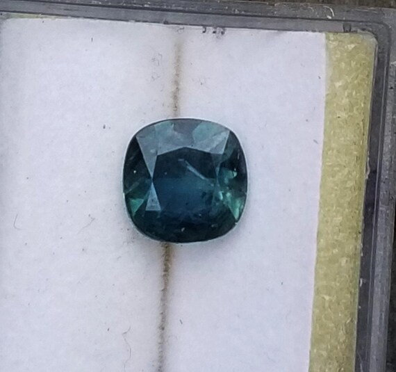 Blue Green Sapphire 6.9 MM Cushion for Jewellery