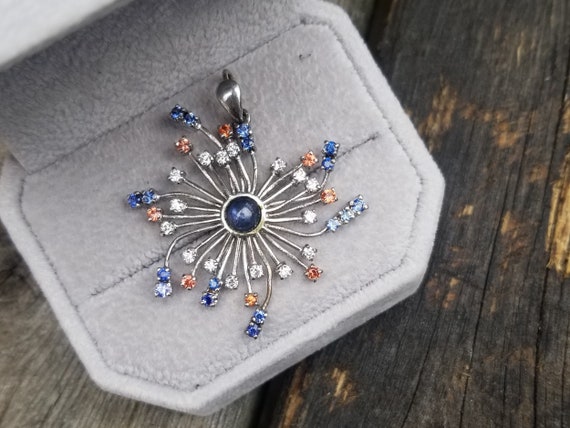 Unique Star Sapphire Sterling Silver Pendant