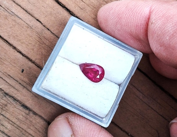 Natural Ruby Pear Shape July Gemstone Over 1 Carat
