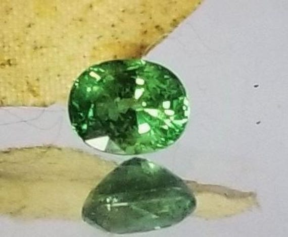 Green Garnet Oval Tsavorite Garnet January Birthstone 2 Carats for Gold Ring