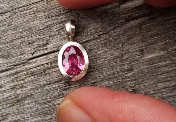 Natural Ceylon Unique Color Sapphire 9x7 MM Oval Shape White Gold Bezel Set Pendant Gift for Her, Free Shipping to United States