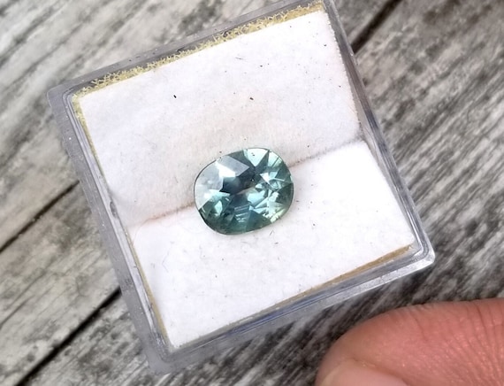 Cushion Australian Teal Blue Green Sapphire September Birthstone for Anniversary gift ,Unique Teal Gemstone for Jewelry, Free Shipping