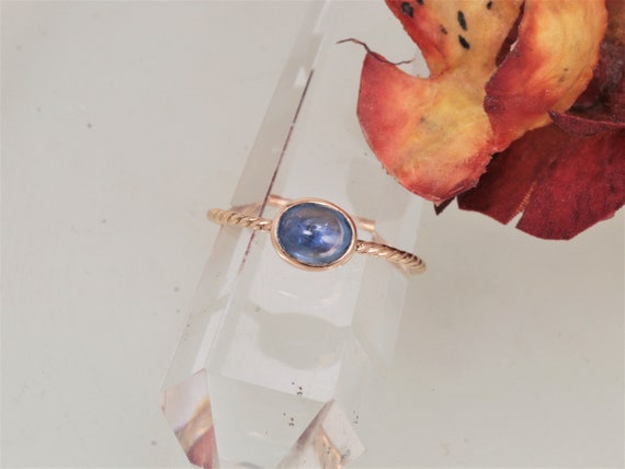 Blue Sapphire Rose Gold Stacking Ring