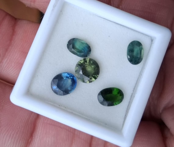 Natural Ceylon Blue Green Sapphire Collection for Jewelry