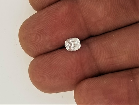 Ceylon White Sapphire Gemstone Gift for a Frined Cushion Cut Precision Cut Gemstone for Jewellery
