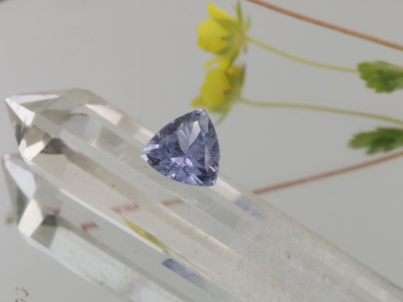 Natural Lavender Sapphire 9.7mm Trilliant Cut Over 3.80 cts
