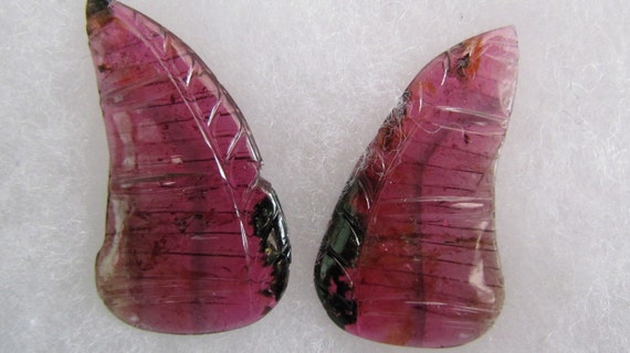 Watermelon Pink Tourmaline Butterfly Wing Carving