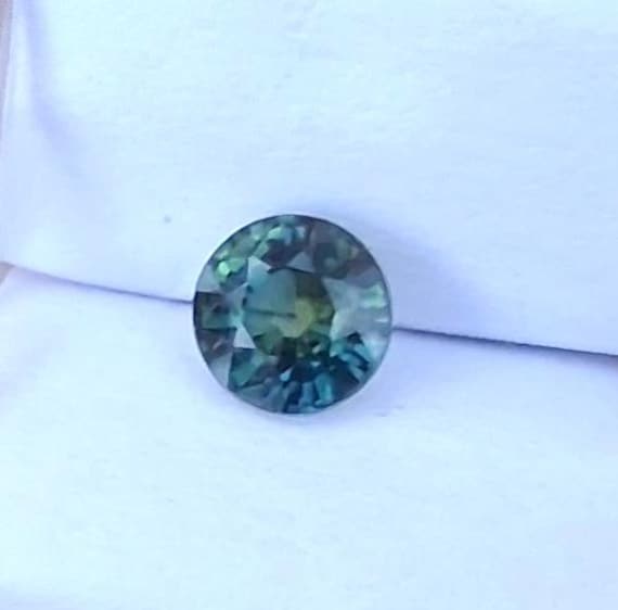 Natural Round 1.04 CT Blue Green Sapphire for Engagement Ring, September Birthstone