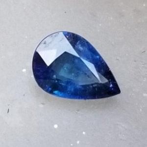 Zafiro azul real de Ceilán en forma de pera, piedra preciosa suelta (0,86 ct) imagen 1