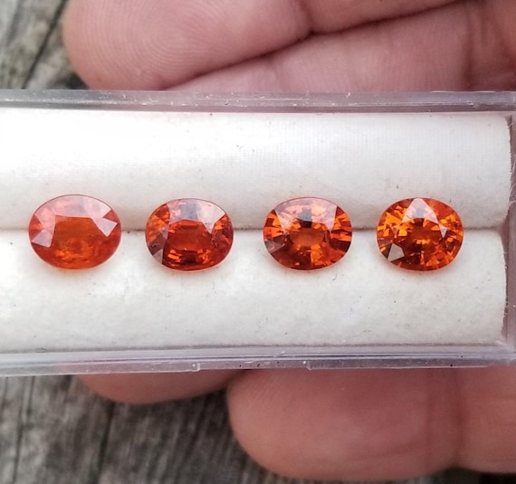 Orange Oval Spessartite Garnets for Jewelry, January Birthstone