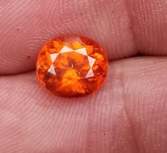 January Birthstone Orange Garnet for Anniversary Jewelry, Oval Spessartite Garnet