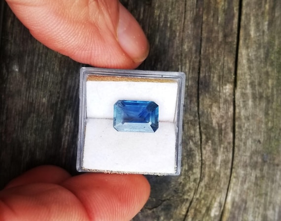 Blue Sapphire Emerald Cut for Engagement Ring, September Birthstone for Jewelry Gift , Navy Blue Sapphire 3.60 cts