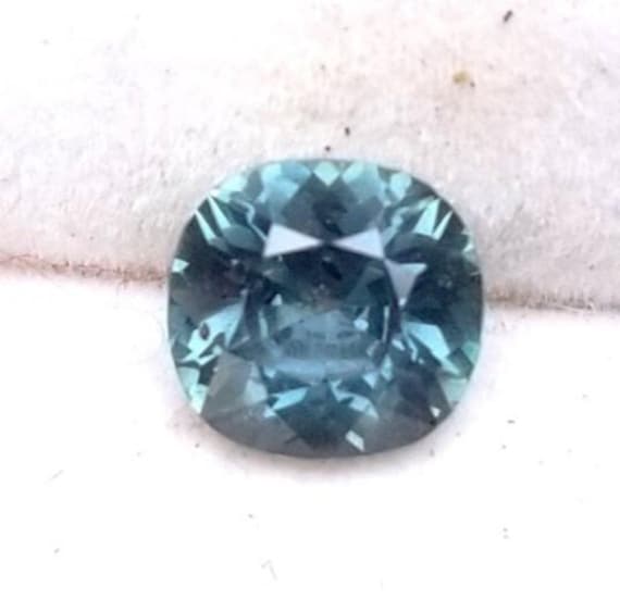 Natural 7 MM Square Cushion Blue Green Sapphire