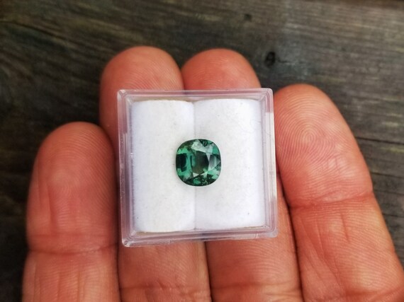 Natural Green Sapphire 7.5x7.1 MM Cushion