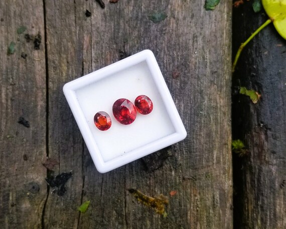 Natural Oval Spessartite Garnet for Custom Ring, January Birthstone for Pendant and Earrings, Red Brown Garnet for Anniversary Jewelry