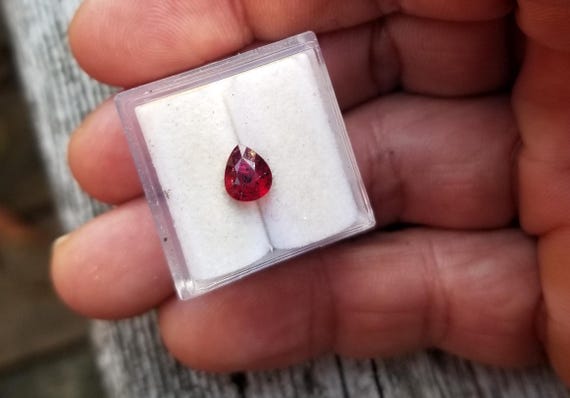 Red Ruby Pear Shape for Engagement Ring, July Birthstone for Anniversary Jewelry , Free Shipping to United States