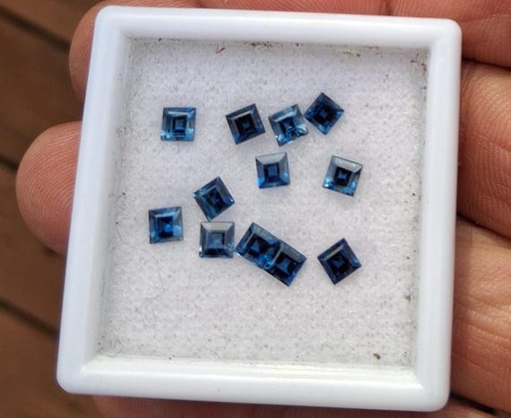 Natural Montana Steel Blue Sapphire Princess Cut